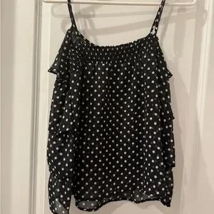 BONGO | Tops | Bongo Black And White Polka Dot Layered Cami | Poshmark